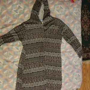 Long sleeve hooded cardigan